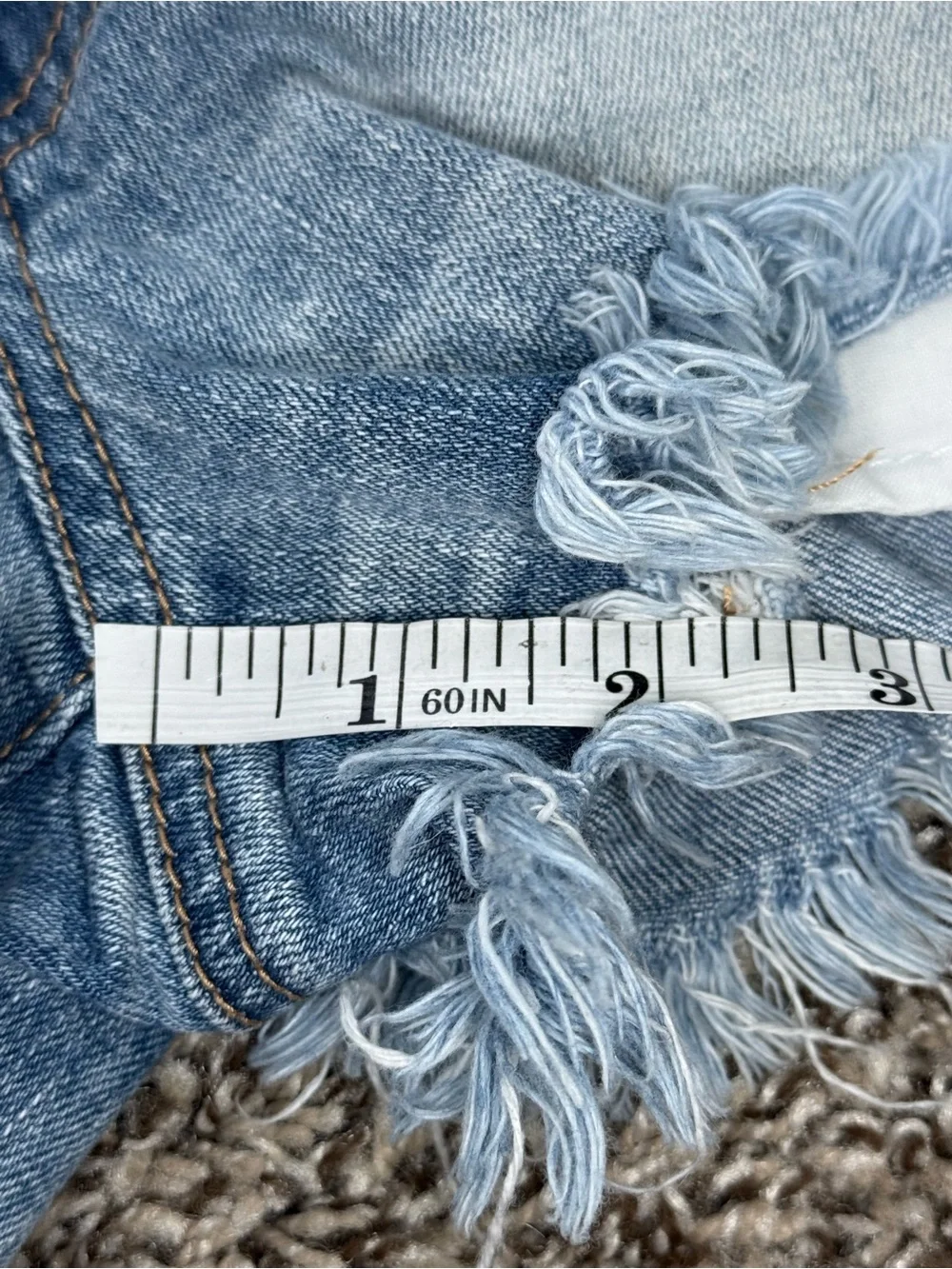 American Eagle Outfitters Women's Light Blue Distressed Denim Cutoff Shorts